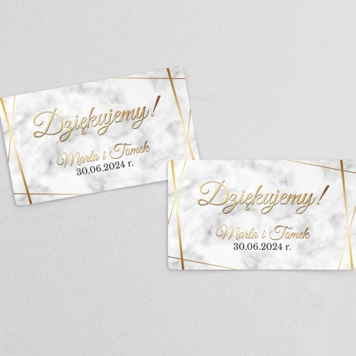 Naklejki na słoiczki weselne Marmur i Złoto - Arkusz 21 szt Motyw 2