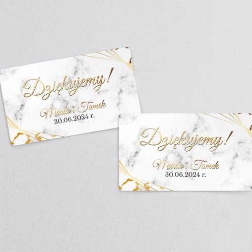 Naklejki na słoiczki weselne Marmur i Złoto - Arkusz 21 szt Motyw 4