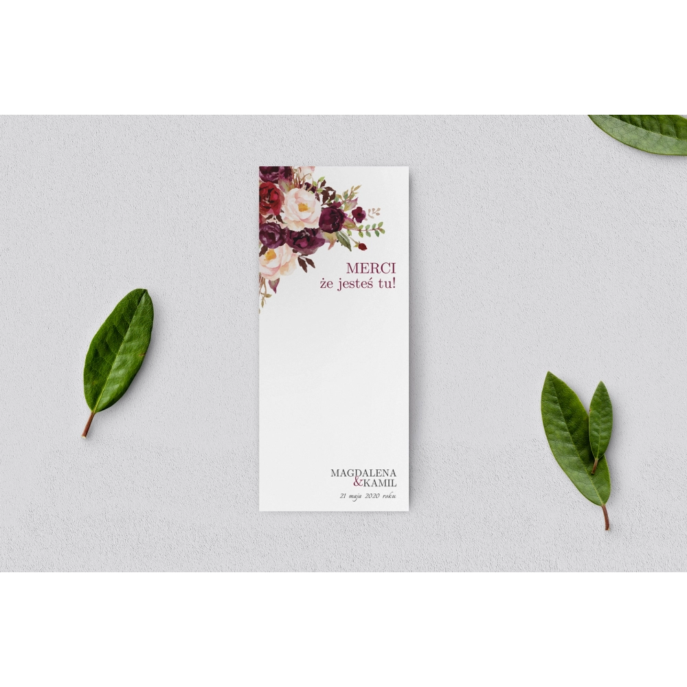 Podziękowanie Merci - Karteczka Fabello - Motyw 2