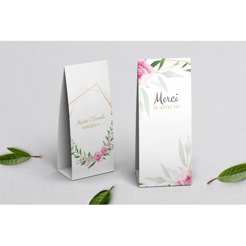 Podziękowanie Merci - Pudełeczko Flowers & Frame Motyw 4