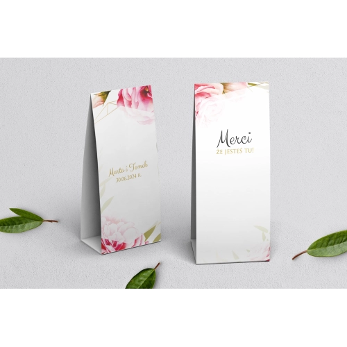 Podziękowanie Merci - Pudełeczko Flowers & Frame Motyw 5