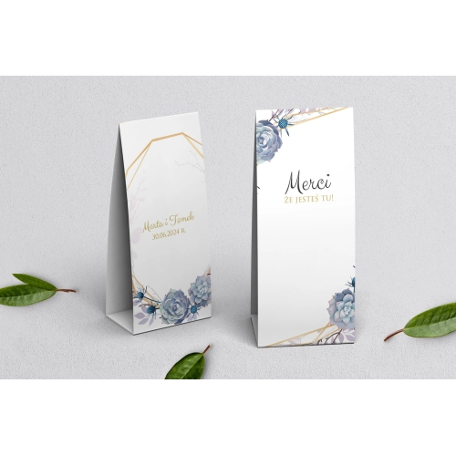 Podziękowanie Merci - Pudełeczko Flowers & Frame Motyw 6