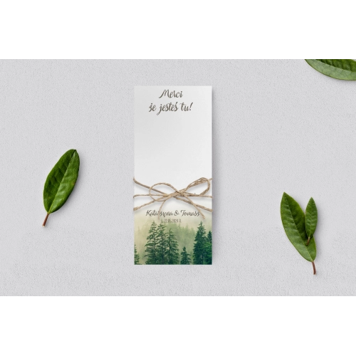 Podziękowanie Merci - Karteczka Forest - Motyw 1