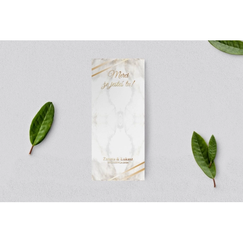 Podziękowanie Merci - Karteczka Marmur & Złoto - Motyw 1