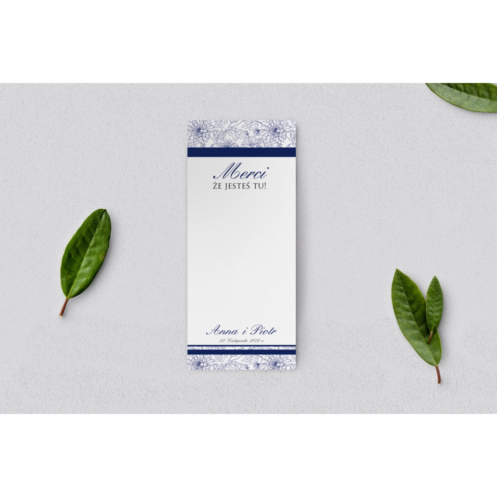 Podziękowanie Merci - Karteczka Ornaments - Motyw 1