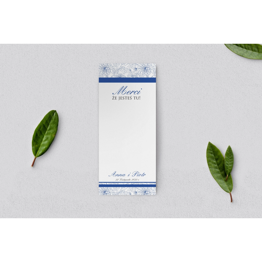 Podziękowanie Merci - Karteczka Ornaments - Motyw 6