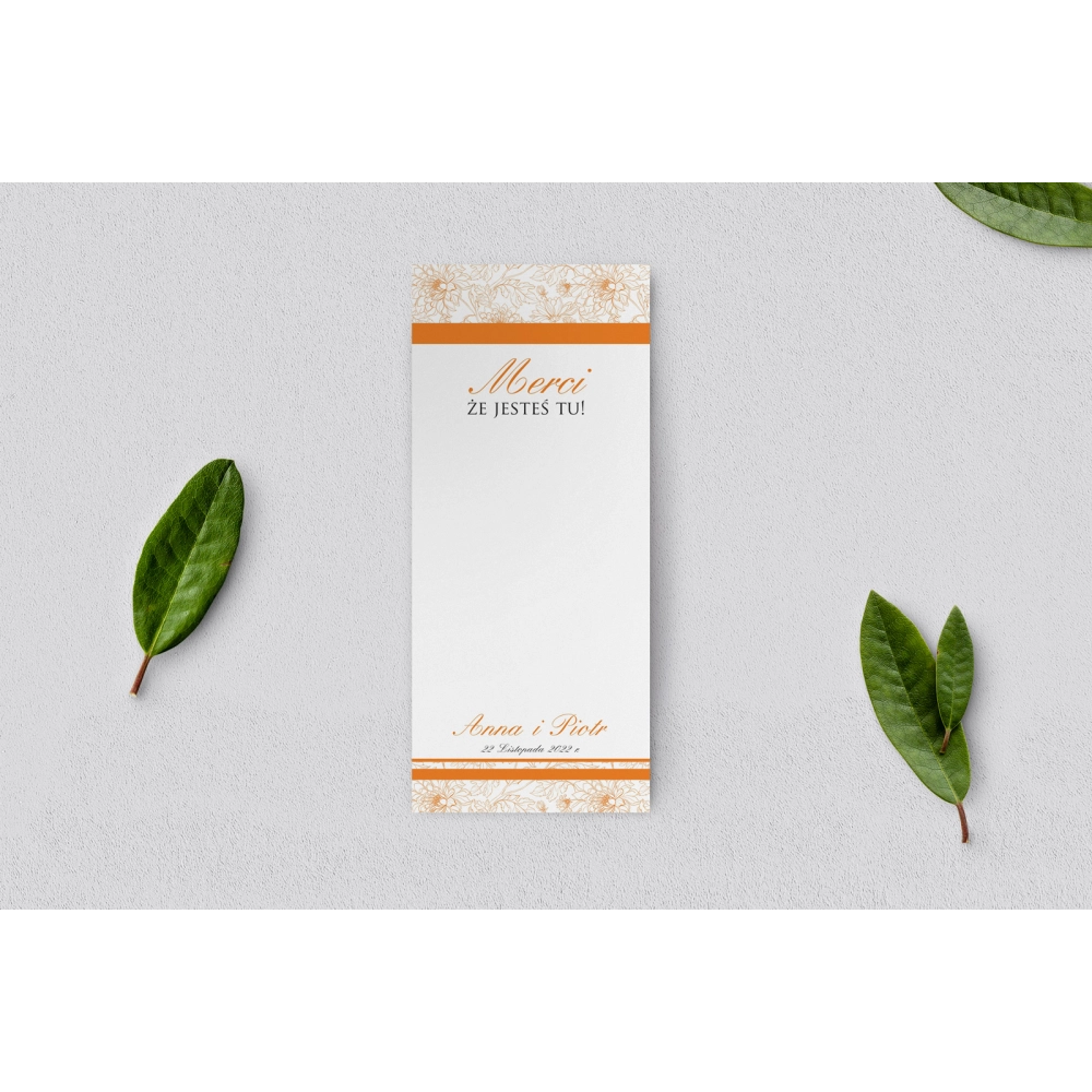 Podziękowanie Merci - Karteczka Ornaments - Motyw 7