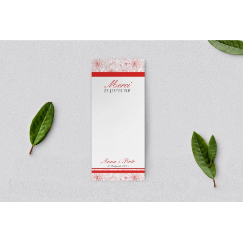 Podziękowanie Merci - Karteczka Ornaments - Motyw 9