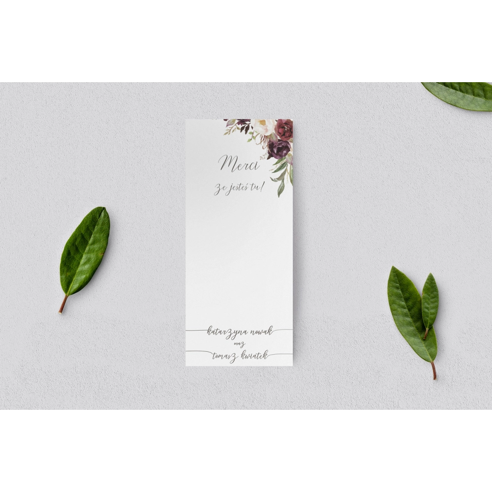 Podziękowanie Merci - Karteczka PasteLove - Motyw 3
