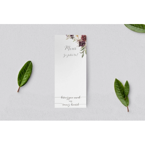 Podziękowanie Merci - Karteczka PasteLove - Motyw 3