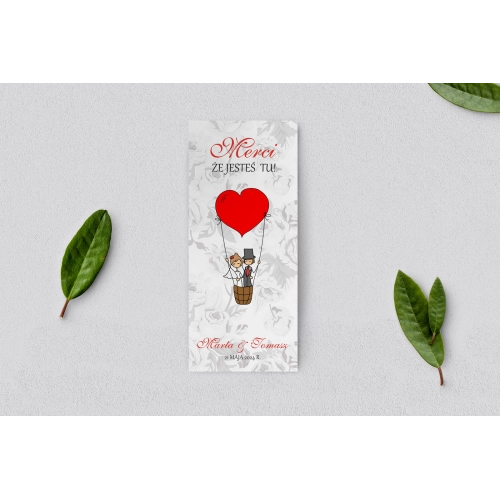 Podziękowanie Merci - Karteczka Zakochani Motyw 4
