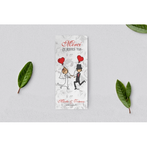 Podziękowanie Merci - Karteczka Zakochani Motyw 5