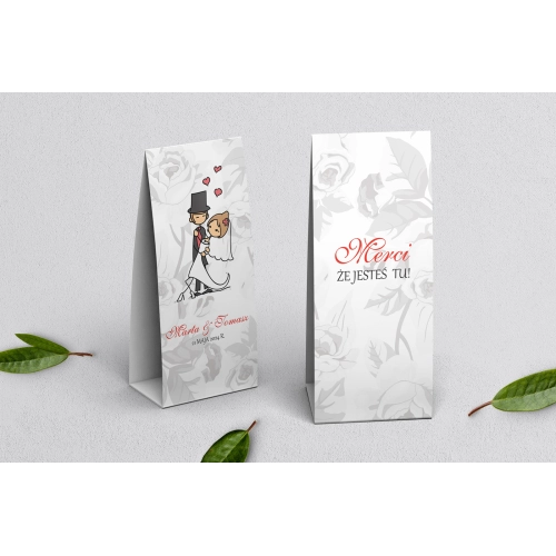 Podziękowanie Merci - Pudełeczko Zakochani Motyw 1