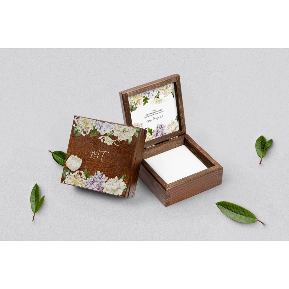 Pudełko na obrączki brązowe - Ofelia Motyw 2