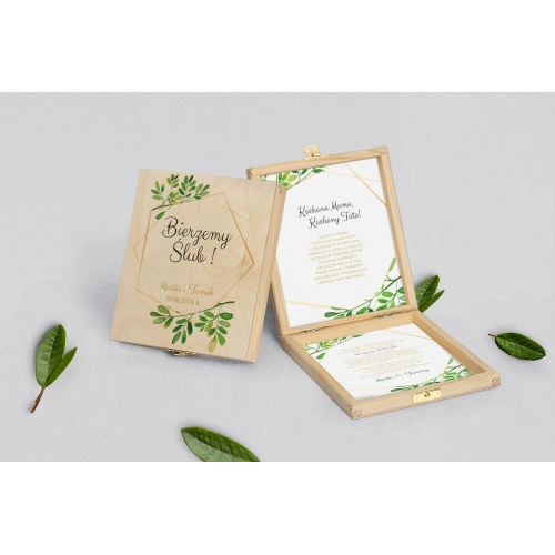 Zaproszenie dla Rodziców - naturalne Flowers & Frame Motyw 3