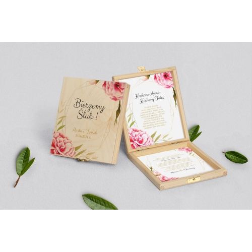 Zaproszenie dla Rodziców - naturalne Flowers & Frame Motyw 5