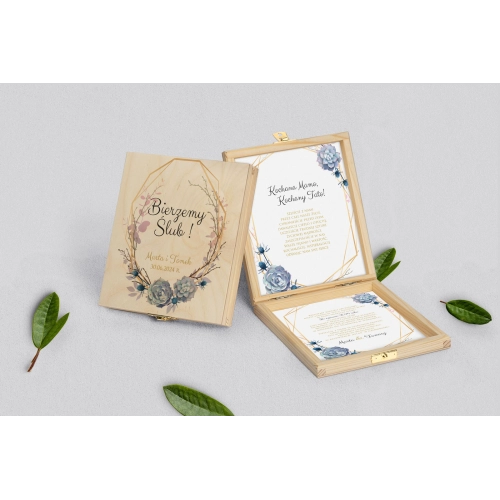 Zaproszenie dla Rodziców - naturalne Flowers & Frame Motyw 6