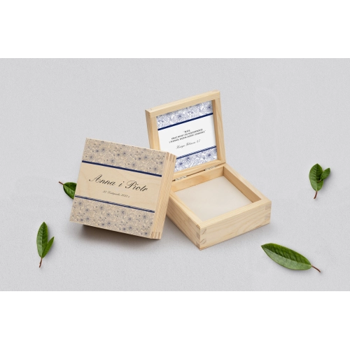 Pudełko na obrączki naturalne - Ornaments Motyw 1
