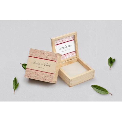 Pudełko na obrączki naturalne - Ornaments Motyw 2