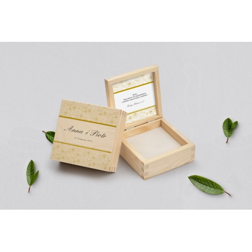 Pudełko na obrączki naturalne - Ornaments Motyw 3