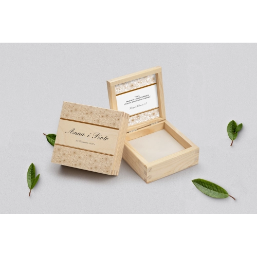 Pudełko na obrączki naturalne - Ornaments Motyw 4
