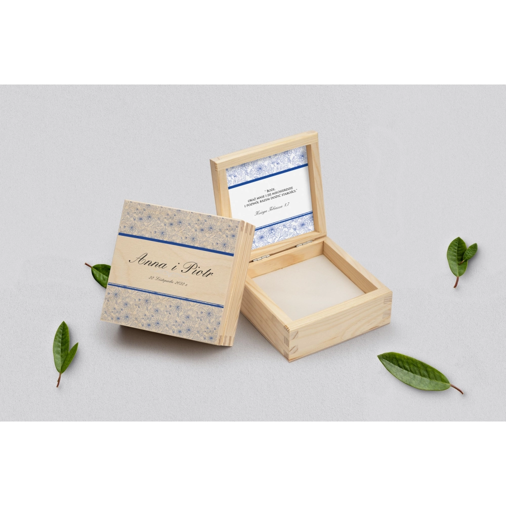 Pudełko na obrączki naturalne - Ornaments Motyw 6