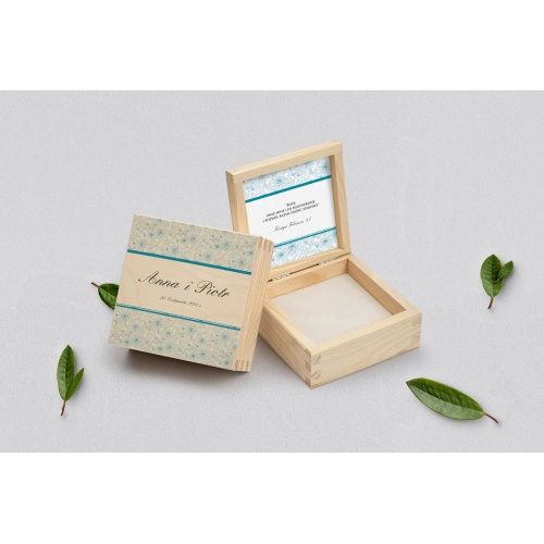 Pudełko na obrączki naturalne - Ornaments Motyw 8