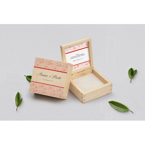 Pudełko na obrączki naturalne - Ornaments Motyw 9