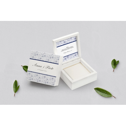 Pudełko na obrączki białe - Ornaments Motyw 1