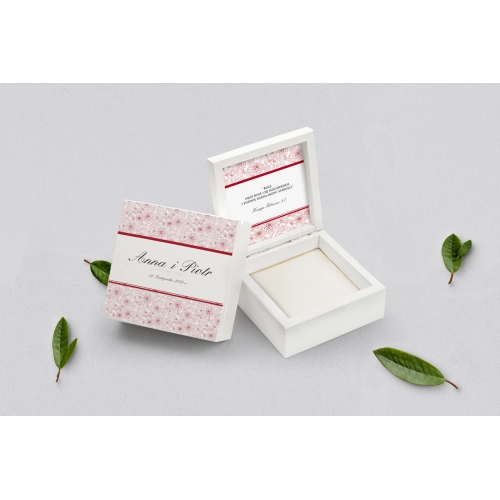 Pudełko na obrączki białe - Ornaments Motyw 2