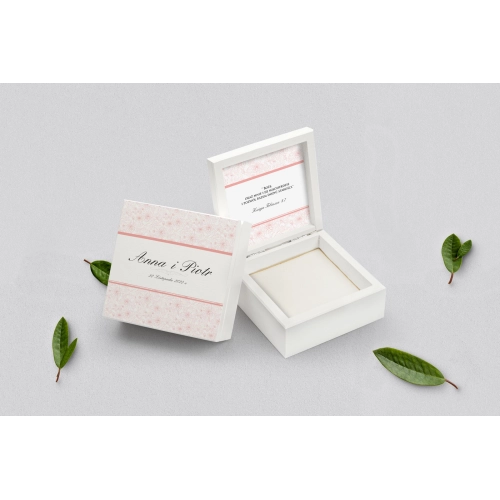 Pudełko na obrączki białe - Ornaments Motyw 5