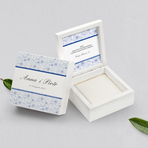 Pudełko na obrączki białe - Ornaments Motyw 6