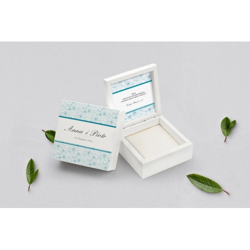 Pudełko na obrączki białe - Ornaments Motyw 8