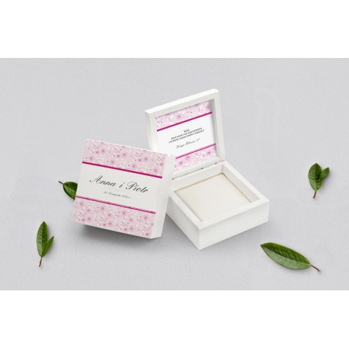 Pudełko na obrączki białe - Ornaments Motyw 10