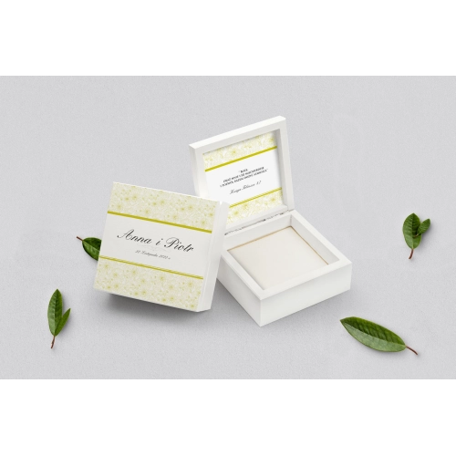 Pudełko na obrączki białe - Ornaments Motyw 11