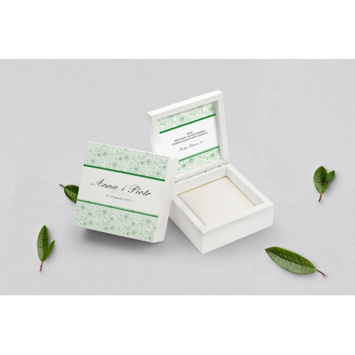 Pudełko na obrączki białe - Ornaments Motyw 12