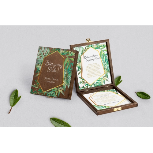 Zaproszenie dla Rodziców - brązowe Flowers & Frame Motyw 2