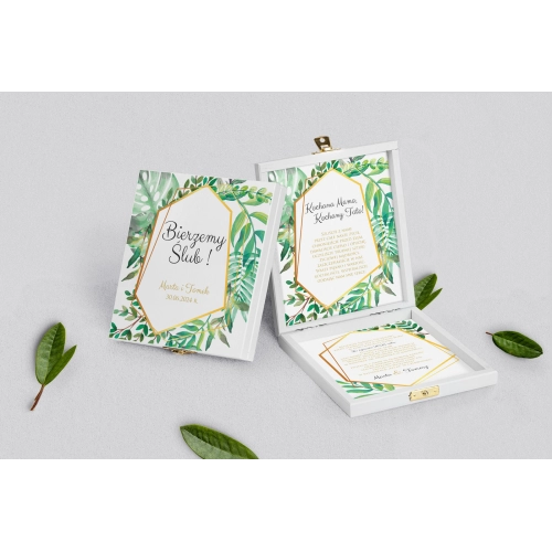 Zaproszenie dla Rodziców - białe Flowers & Frame Motyw 2