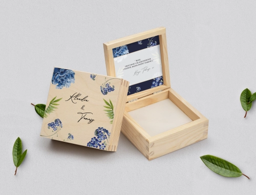 Pudełko na obrączki naturalne - Loveletter Motyw 4