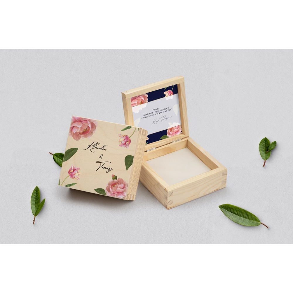 Pudełko na obrączki naturalne - Loveletter Motyw 6