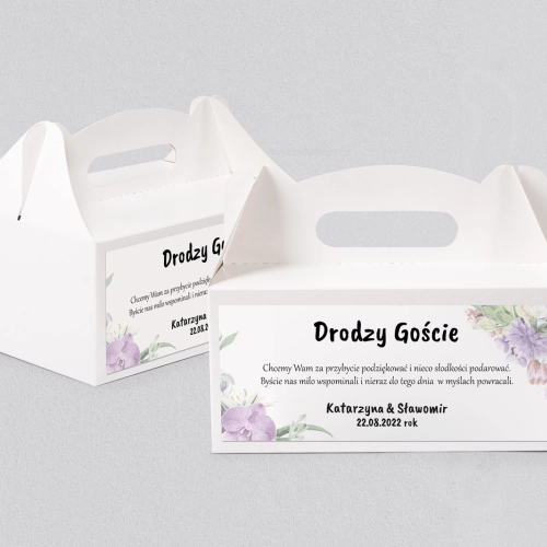 Pudełko na ciasto weselne Bukiety Motyw 1