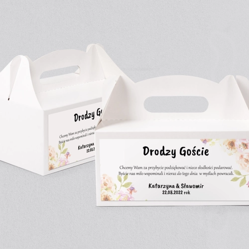 Pudełko na ciasto weselne Bukiety Motyw 2