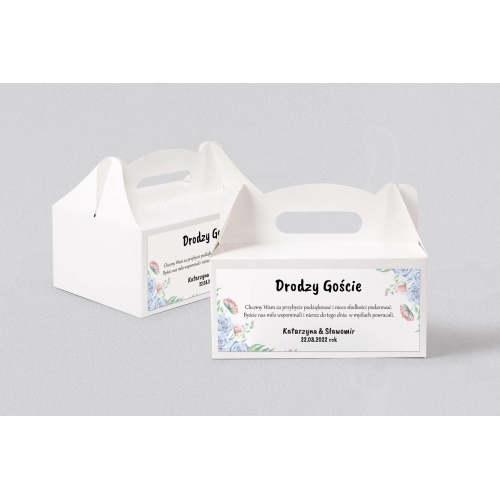 Pudełko na ciasto weselne Bukiety Motyw 3