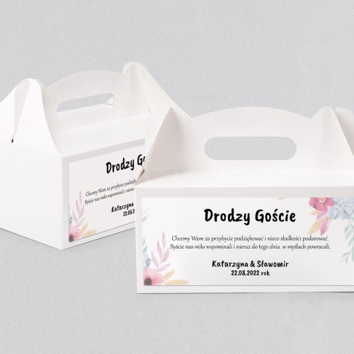 Pudełko na ciasto weselne Bukiety Motyw 4