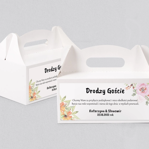 Pudełko na ciasto weselne Bukiety Motyw 5