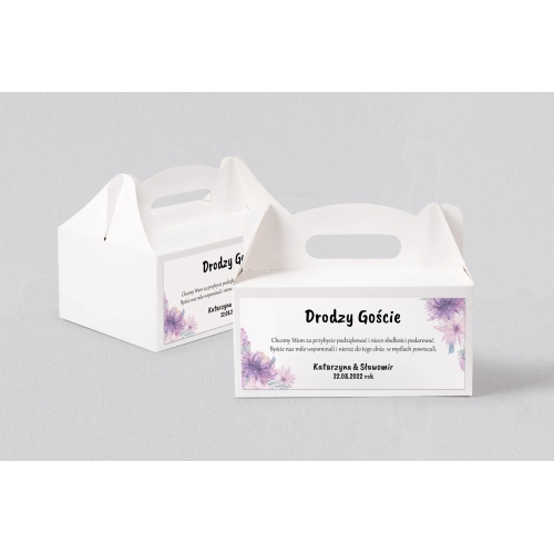 Pudełko na ciasto weselne Bukiety Motyw 6