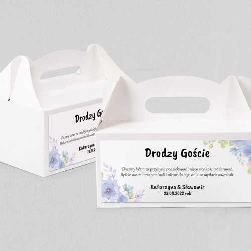 Pudełko na ciasto weselne Bukiety Motyw 7