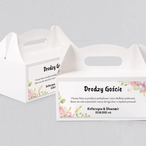 Pudełko na ciasto weselne Bukiety Motyw 8