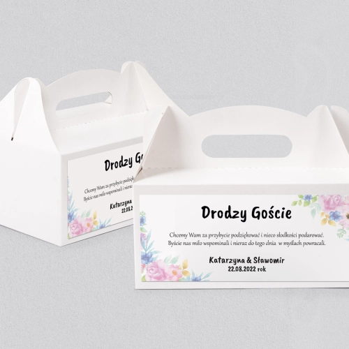 Pudełko na ciasto weselne Bukiety Motyw 9