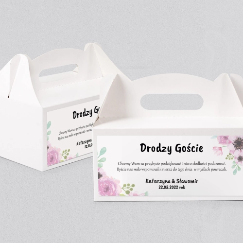 Pudełko na ciasto weselne Bukiety Motyw 10